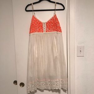 White & Orange Free People Dress